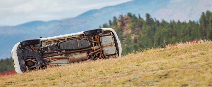 A car rolled over