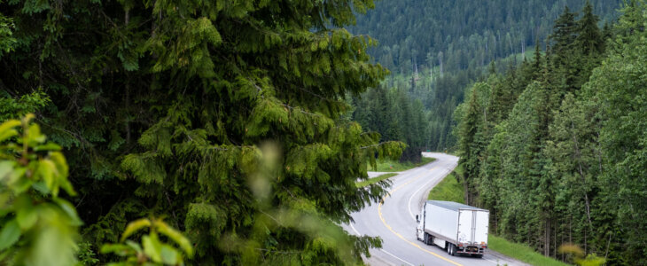 truck driving on highway