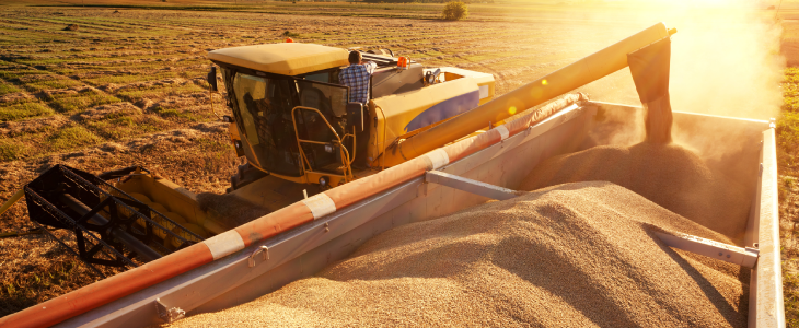 Heavy machinery on a farm