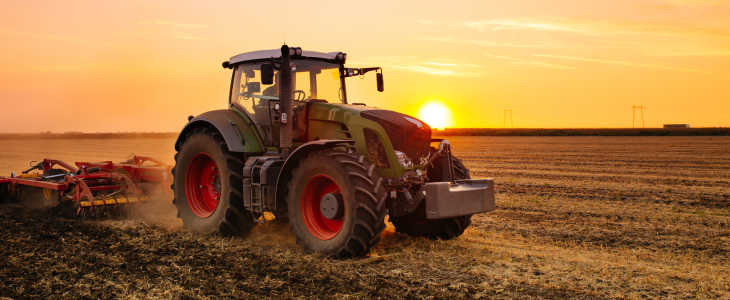 Tractor running on a farm