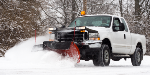 Snow removal truck in North Dakota