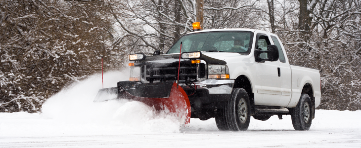 Snow removal truck in North Dakota