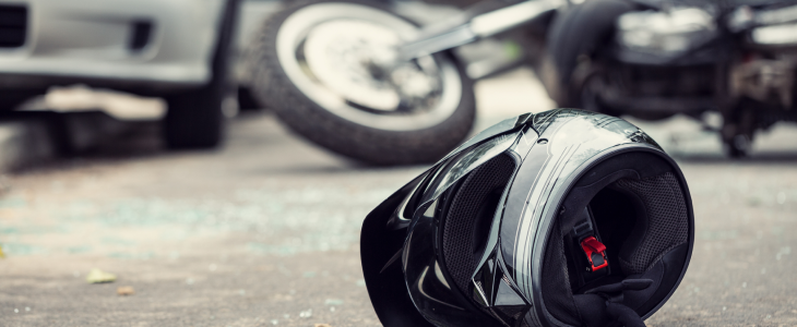 Motorcycle helmet on the floor